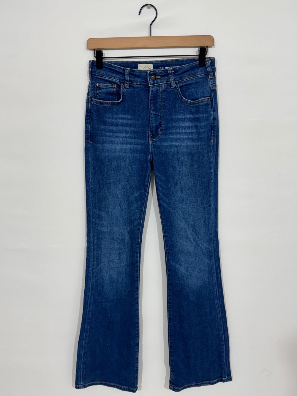 WJ496 {Pilcro} "The Icon" Blue High Rise Flare Denim Jeans